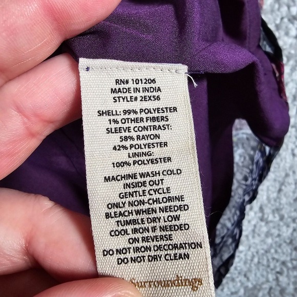 Soft Surroundings Top Womens Medium All Together Patchwork Tunic Beaded - Picture 7 of 12